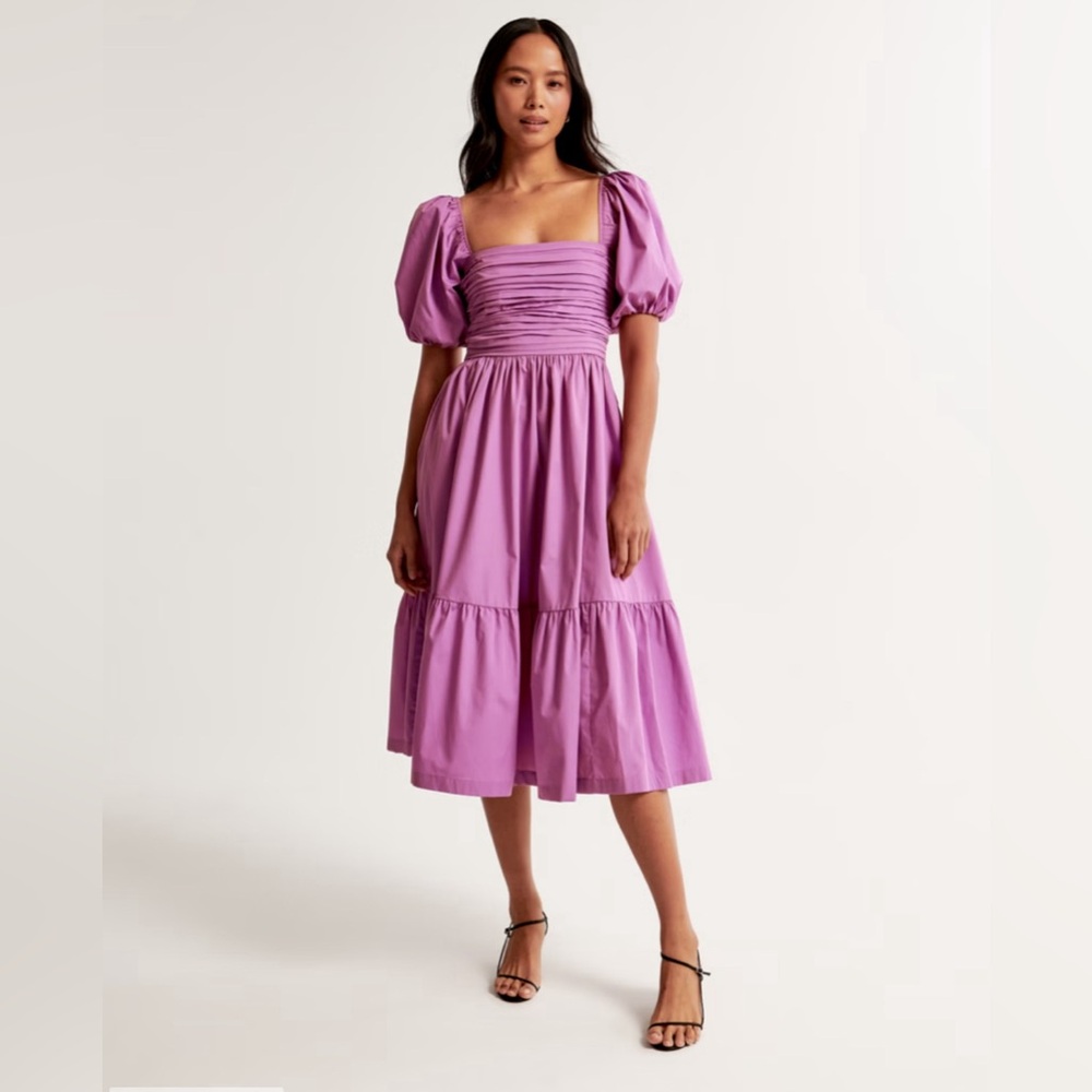Emerson Poplin Puff Sleeve Midi Dress